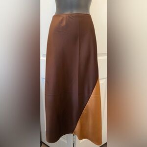 Versona Asymmetrical Brown and Tan Skirt